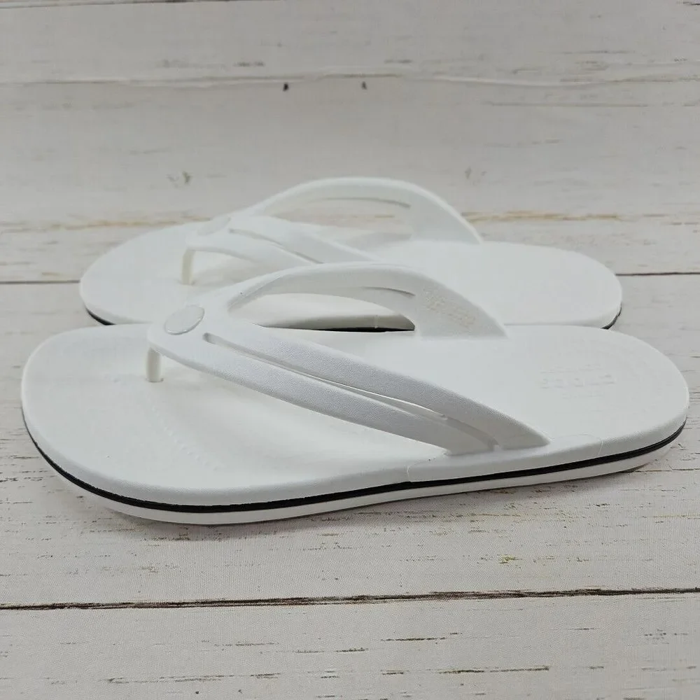 Crocs Crocband Womens Size 9 White Iconic Comfort Flip Flops Casual Beach 206100